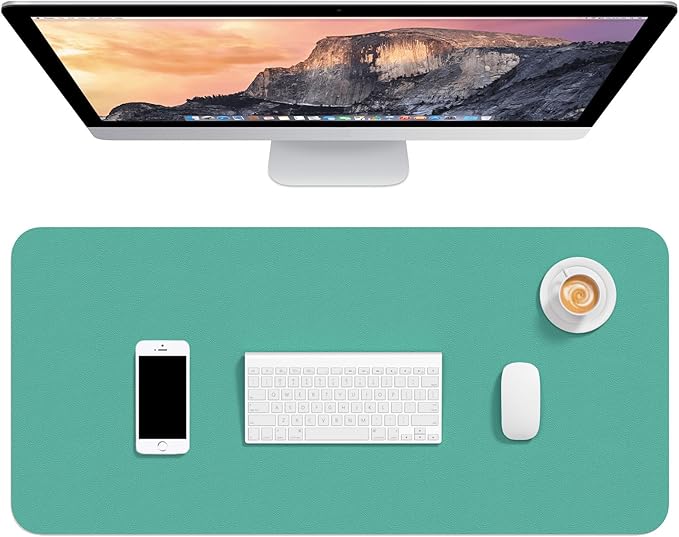 Hsurbtra Desk Pad, 30" x 14" PU Leather Desk Mat, XL Extended Mouse Pad, Waterproof Desktop Blotter Protector, Non-Slip Ultra Thin Large Laptop Keyboard Writing Mat for Office Home, Fruit Green