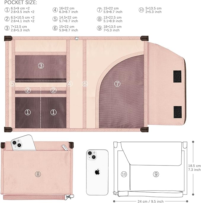 A5 Conference Folder Business Organiser Bag Notepad Carrying Case Document Case A5 Portfolio Organiser Portfolio Binder with Zip (Sweet Pink)