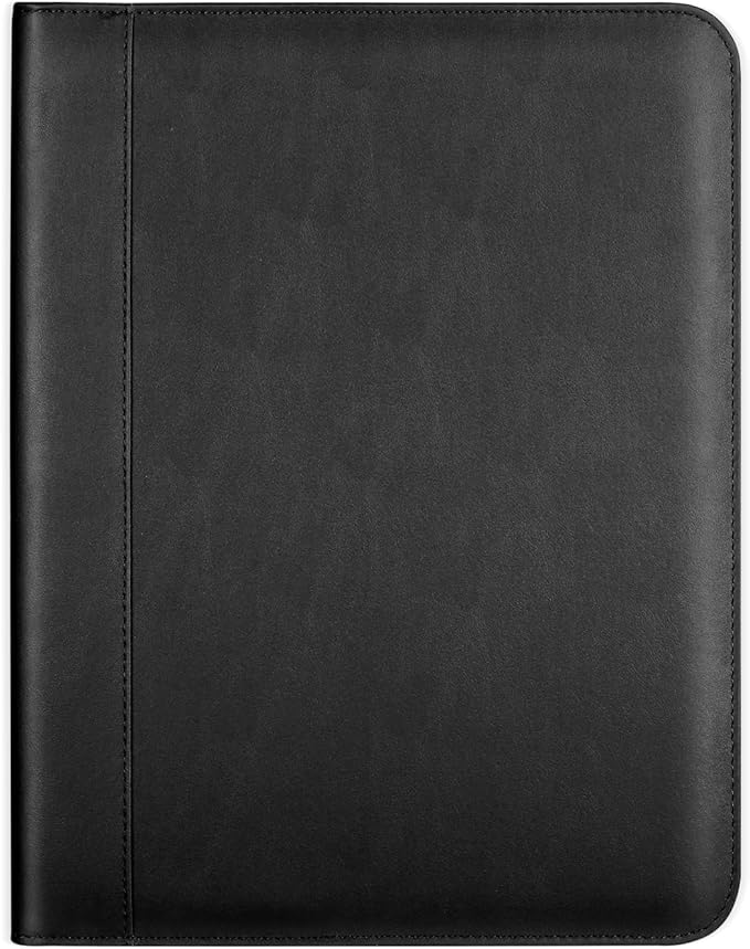 Portfolio/Business Padfolio Binder, Mini Size Document Folder Organizer, Padfolio with Interior Pocket and Pen Loop, 5 x 8 Writing Pad Included, Black
