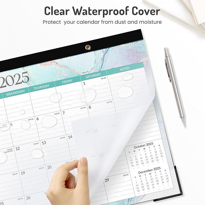 Forvencer Desk Calendar 2026, 26 Months Calendar Runs from November 2025 to December 2027, 17" x 12" Large 2026 Wall Calendar Monthly Planner with Plastic Cover for Home School Office