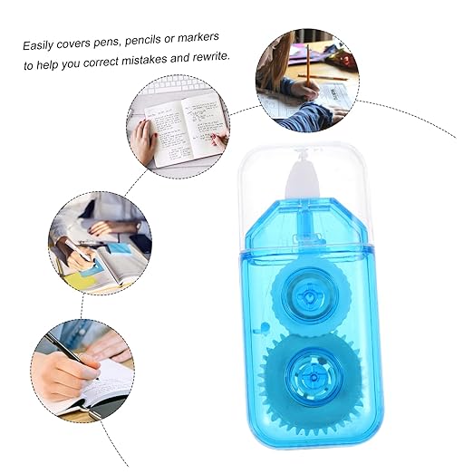 KALLORY 6Pcs Portable Correction Tape for Students Cute Rainbow Design Easy to Use Adhesive Correction Tapes for Classroom Supplies for Writing and Document Corrections