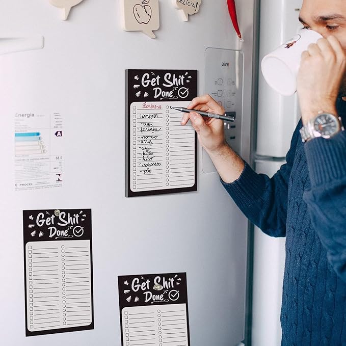 Magnetic Weekly Planner Notepad for Refrigerator, Tear-Off Sheets To Do List Notebook, 4-6 Clear Magnetic Push Pins Included, Organizer for Meals, Chores, Goals