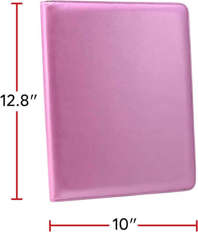 Case-it Business Meeting Padfolio | Professional Portfolio with Letter Size Writing Pad, PAD-39 Metallic Pink