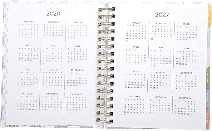 WORLD TRAVELER 2026 Planner Weekly and Monthly - 7'' x 8.75'' Hard Cover January December Spiral Daily Planner 2026 To Do List, Size 7X8.75, Blue/Black Print