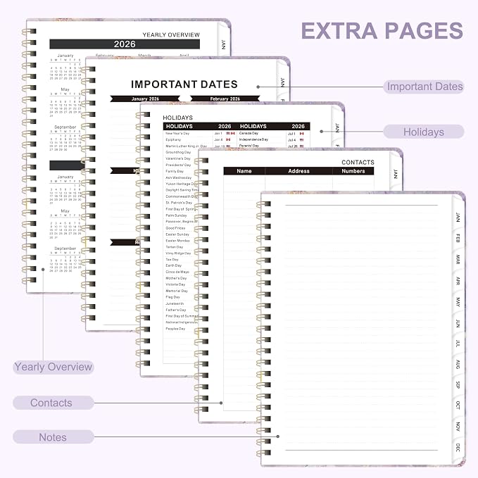 2026 Planner, Weekly and Monthly Calendar Planner Agenda, Jan 2026 - Dec 2026, Planning Academic Book, Office Desk Accessories and School Supplies - A5 (6.3'' x 8.5'')