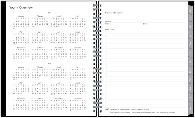 Blue Sky 2027 Weekly and Monthly Planner Calendar, Includes January 2027 - December 2027, 7" x 9", Flexible Cover, Wirebound, Laminated Tabs, Enterprise