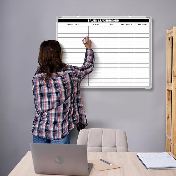 AmazingSpark Lined Whiteboard Blank Grid Aluminum Frame Dry Erase Board Reusable Wall Mounted Board for Scheduling, to Do Lists Weekly Planning Home Work (24 x 18 Inch,Sales Ranking List)