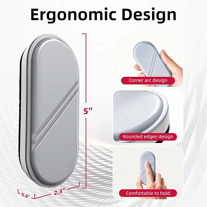 Dry Erase Eraser, Magnetic White Board Erasers - 2 Pack,Glass Board Glass Whiteboard Eraser for Office and School Supplies (Gray)