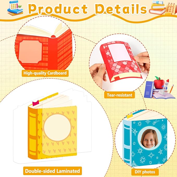 60pcs Book Theme DIY Cutouts Book Bulletin Board Decoration Set Colorful Reading Paper Cut-Outs Classroom Decor for Boy Girl Classroom DIY Photo Craft Kindergarten School Wall Door Supplies