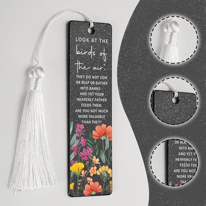 Christian Value - Affirming Bookmark, Inspirational Gift for Believers, Uplifting Present for Spiritual Readers, Faith - Based Reading Gift, Unique Floral & Scripture Design Bookmark, WCB53