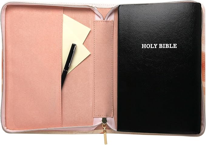 Eccolo Zippered Bible and Book Cover Case for Men and Women, Holds & Protects Standard 5.5 x 8.5 Bibles
