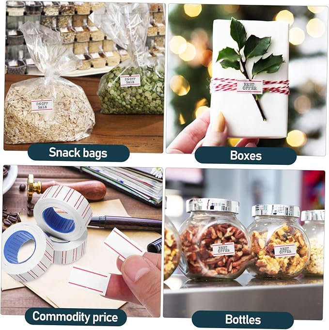 Gadpiparty 10rolls Self-Adhesive Price Label Paper Stickers for Small Business Efficiency