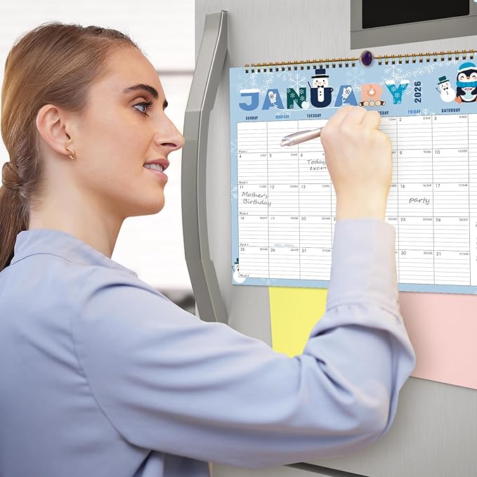 Lbylyhxc 2026 Calendar - 18 Monthly Wall Calendar 2026 from January 2026 to June 2027, 14.8 x 11.5 Inches.Thick Paper includes major holidays and dedicated space for notes and important dates (Wall Calendar Festivals)