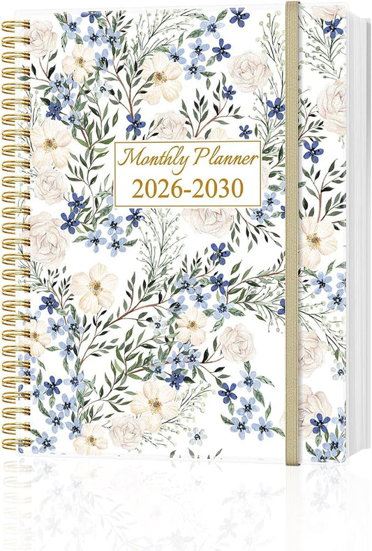 2026-2030 Monthly Planner - 60 Month PLanner Calendar from January 2026 to December 2030, 5 Year Planner 2026-2030 with Flexible Cover, Inner Pocket, Perfect for Home | School | Office, 8.5" x 11", Crushed Flower