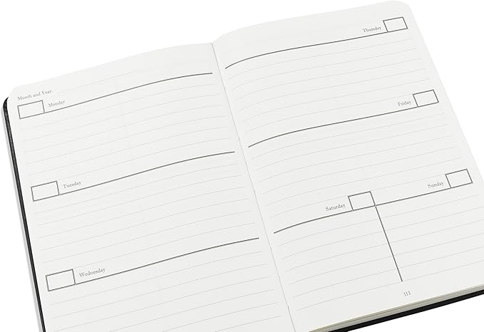 Wykeham's Productive Journal – Weekly Planner to Increase Productivity – Personalization Available (Black, 8.5"×5.5")