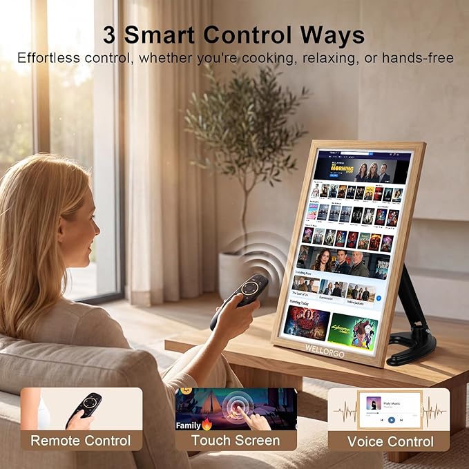Smart Digital Calendar, 21.5” Electronic Planner with FHD Touch Screen & Remote Control, Electric Family Organizer with Chore Chart Google Play Customizable App, Picture Frame Desk Tablet