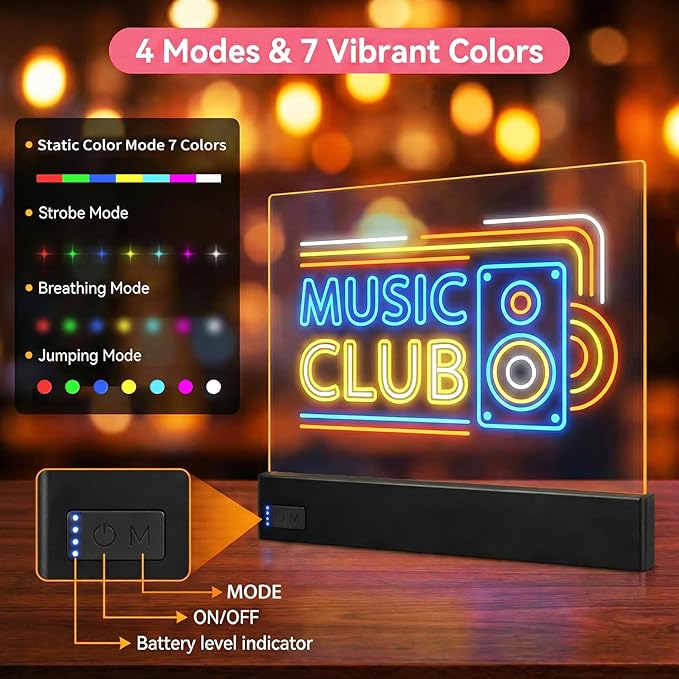 LED Note Board with 8 Dry Erase Markers for Girls Boys Toys, 13"x10" Glow Drawing Board with 7 Colors for Kids Gifts, Rechargeable Light Up Writing Pad, Lumiboard Doodle Tablet for Holiday