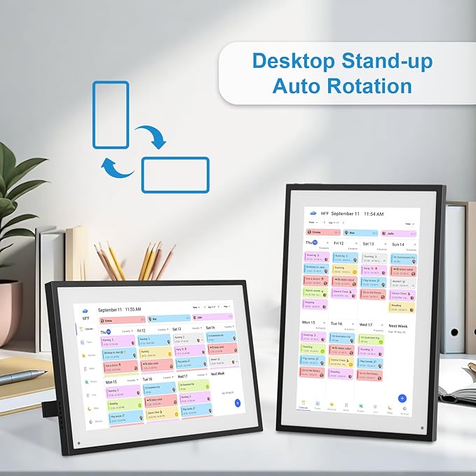 10.1 Inch Digital Calendar+Digital Picture Frame, 2026 Desk Calendar Smart WiFi Planner & Chore Chart, IPS HD Interactive Touchscreen Display Gifts for Women Men, Gifts for Mom Dad