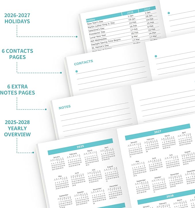 Pocket Calendar 2026-2027 for Purse, Two Year Monthly Planner Pocket Size 6.5" x 3.5", Jan 2026 - Dec 2027 Monthly Planner Small Calendar for School, Work and Home - Colorful Painting