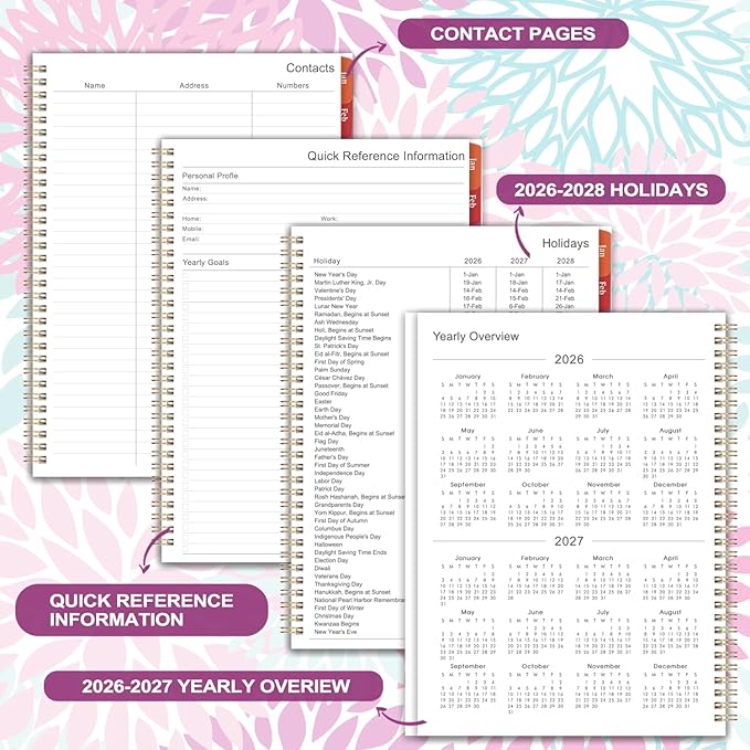 2026 Planner - 9'' x 11'' Calendar Planner 2026, Jan. 2026 - Dec. 2026, Planner Weekly and Monthly, Large Planner 2026 with Monthly Tabs, Inner Pocket