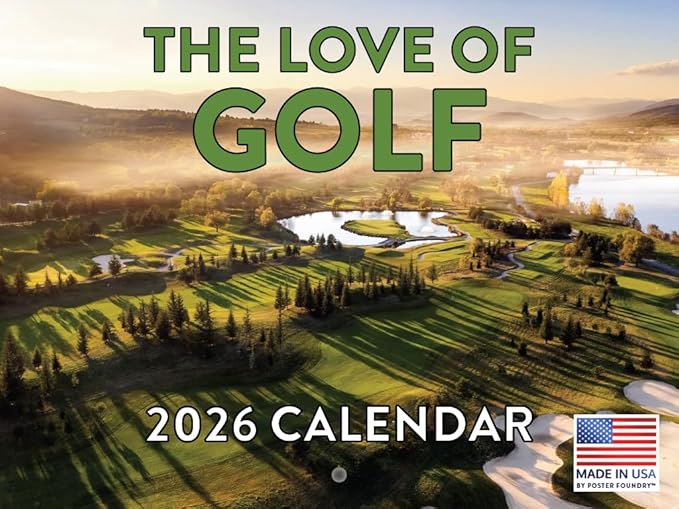 Love Of Golf Calendar 2026 Wall 12 Month Golf Gifts For MenWomen Golfers Calender Monthly | American Made In The USA