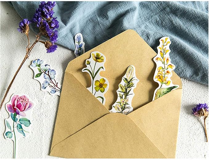 Colorful Flower Bookmarks, 30 PCS (Unknown Flower)