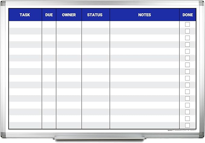 Task List Whiteboard 48" x 36"