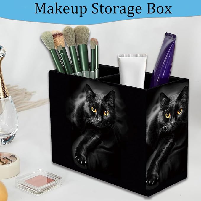 Pen Holder and Anti-Slip Mouse Pad Combination, Makeup Brush Storage Box, Tableware Storage Box, Suitable for Office and Home - Cat
