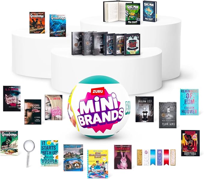 Zuru Surprise Mini Brands Books Mystery Toys - Bundle of Series 1 Mini Books with Readable Pages, Stickers, Bookmark, More | Blind Capsule Book Set