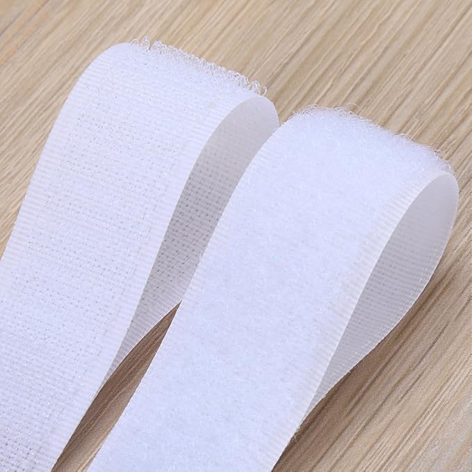 LLPT Hook and Loop Tape 2 Inch x 23 Feet Each Roll Heavy Duty Adhesive Industrial Strength Hook Loop Strip Mounting Tape for Indoor and Outdoor White (HTW230)