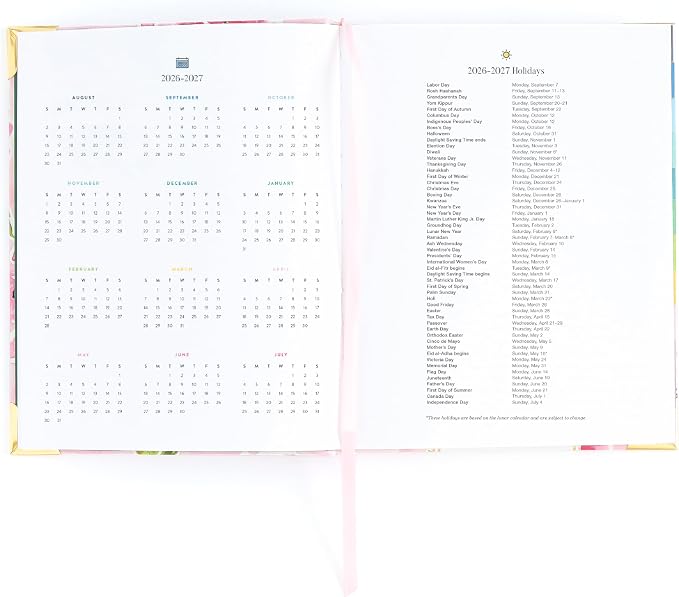 2026-2027 Weekly Planner by Emily Ley – Simplified Bookbound Planner Blush Hydrangea, August 2026–July 2027 – 12-Month Academic Year Organizer for Women