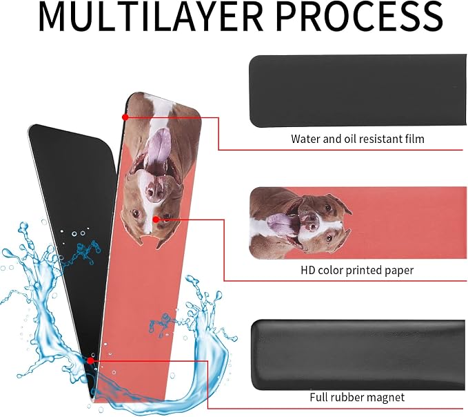 Cute Dog & Cat Puppy Animal Page Markers: 30-Pcs Magnetic Bookmarks for Students, Teachers, School, Home or Office Reading