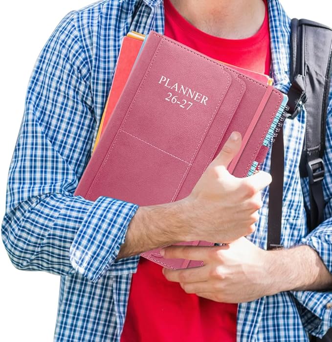 2026-2027 Planner - Weekly & Monthly Planner Runs from July 2026 - December 2027, 5.8" x 8.25", 18 Month Planners, 14 Notes Pages, Inner Pocket, PU Leather Hard Cover, Rose Monthly Planners 2026-2027