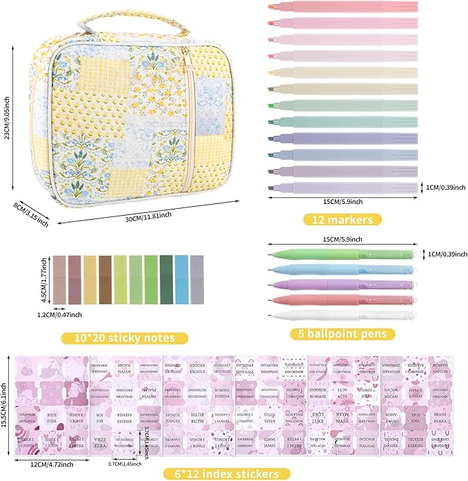 BESARME Bible Cover Case for Women, Large Bible Case Bibles Bag Bibles Study Supplies Christian Gifts for Women Girls (Spliced Flower)