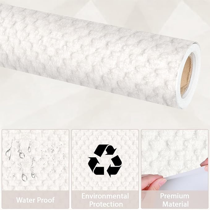 Qyeahkj White Woven Bulletin Board Paper Roll Rustic Bulletin Board Background Paper Fade Resistant Classroom Decoration Poster Art Craft Home Wall Education Decor Supplies 17.7in x 20ft