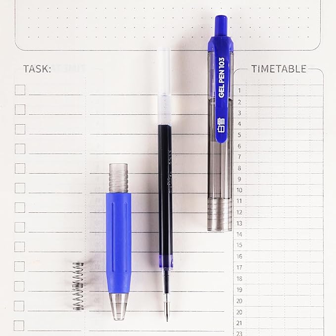 EYEYE G-103 Black Gel Pens 0.7mm, 5 Black 5 Blue Retractable Medium Point Ballpoint Pen Quick Drying, Pen Fine Point Smooth Writing Pens for Office School Supplies
