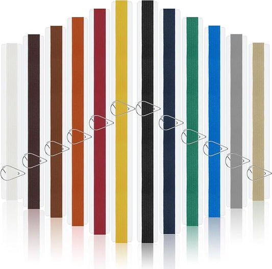Elastic Bookmarks Set Multi Color Elastic Rope Bands Planner Bookmarks Include 30 Pcs Stainless Steel Teardrop Paper Clips and 12 Pcs Bands for Office School Reader(Retro Color)