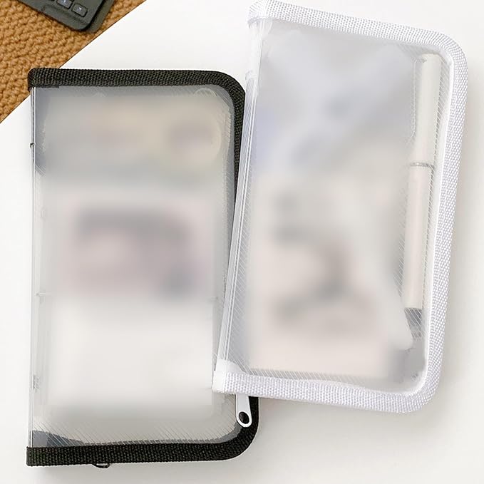 Clear File Storage Pouches Zippered Closure Receipt Folder Small Document Organiser Case for Office School Supplies Scratch Storage Pouches