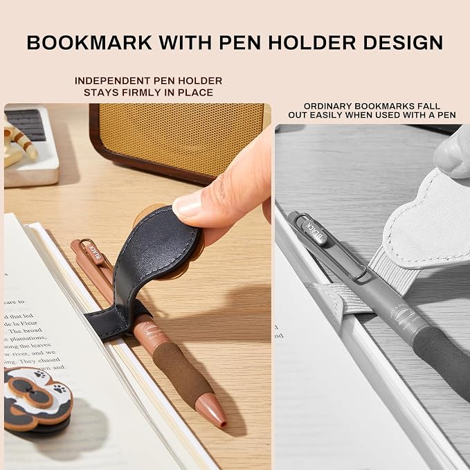 2Pcs Magnetic PU Leather Bookmarks Gift Box, Cute Cat Book Marks for Reading Women, Magnetic Bookmark Set with Double-Sided Magnets, Book Club Gifts for Women, Bookish Gifts