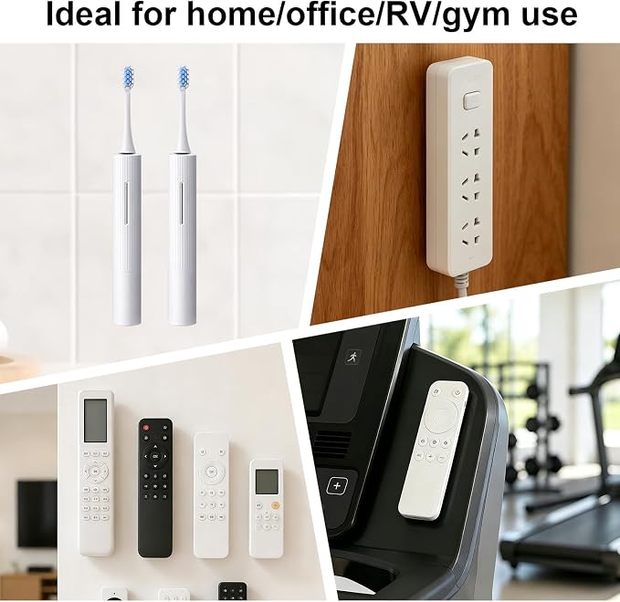 6pcs Magnetic Remote Control Holder, No Drill Wall Mount Silicone TV Remote Holder Self-Adhesive Universal Organizer Storage for Air Conditioner Fan Media AC RV Accessories (Grey)
