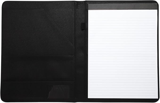 Deluxe Organizer Padded Padfolio, Portfolio Business Document Case with Ruled Letter-Size Perforated Writing Pad
