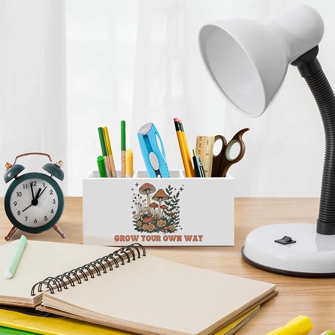 Mental Health Mushroom Pen Pencil Holder for Desk, Inspirational Mushrooms Office Desk Accessories, Mushroom Pen Holders Organizer for Office Classroom home, Motivational Gifts for Women