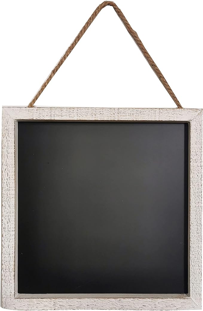 16''x12'' Wood Framed Chalkboard for Wall Home Decorative Chalk Board for Shool,Office,Wedding and Menu. (White, 11''x11'')