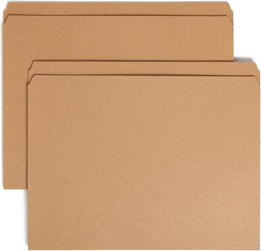 Smead File Folder, Reinforced Straight-Cut Tab, Letter Size, Kraft, 100 Per Box (10710)