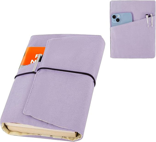 Book Covers for Paperbacks,Reusable Book Protector for Soft (Purple, 8.5 Inch x 2 Inch)