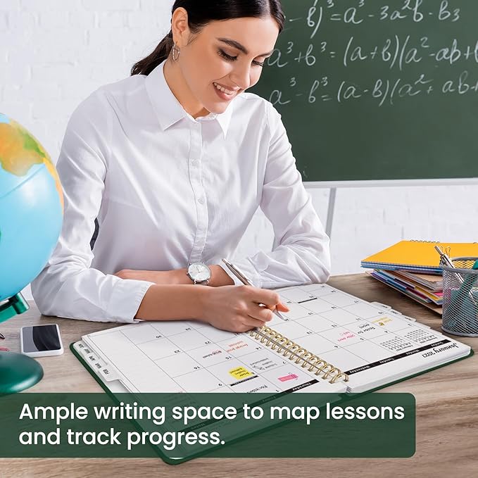 8.5" x 11" Academic Planner 2026-2027, Weekly & Monthly Calendar Planner Book, July 2026 – June 2027, Large Hardcover Organizer with Tabs, Perfect for Teachers, Students, Women & Men – A4, DarkGreen