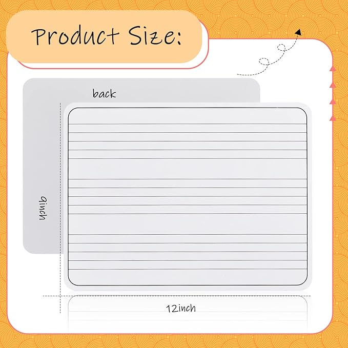 Henoyso 24 Pack Double Sided Dry Erase Music Staff Whiteboard 9x12 Inch Reusable Lapboard with 24 Erasers Portable Classroom Supplies for Students Kids Teachers Musicians Practice