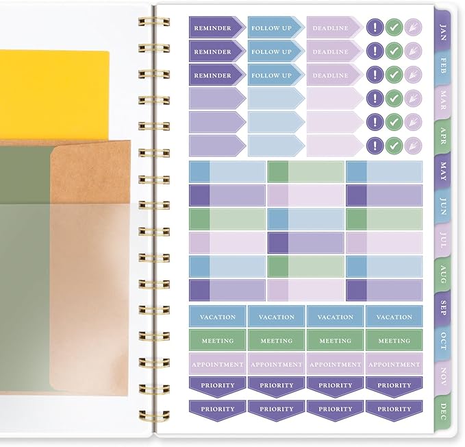 AT-A-GLANCE 2025 Planner, Weekly & Monthly, 5-1/2" x 8-1/2" Small, Badge, Floral (1722F-200-25)
