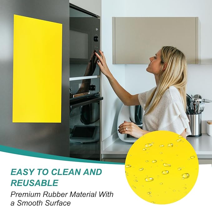 PATIKIL Magnetic Dry Erase Board Sheet for Fridge, 3 Pcs 12 x 8 Inch Erasable Refrigerator Whiteboard for Kitchen for Home Kitchen Organizer Planner Office Storage, Yellow (0.6mm)