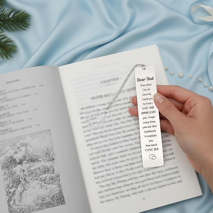 Best Dad Gifts for Elderly Dad I Love You Metal Bookmark Fathers Day Gifts for Dads Bonus Step Daddy Papa Stepfather Son And Dads And Daughter Gift Sentimental Birthday Christmas Gift Book Accessories